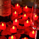 HEART RED LİGHT CANDLES 24 ADET KIRMIZI LED IŞIKLI KALPLİ MUM KIRMIZI LED MUM KIRMIZI IŞIKLI MUM
