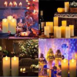 PİLLİ MUM LED LİGHT CANDLES 6 ADET LED IŞIKLI MUM TİTREK SALLANAN MUM IŞIKLI MUM LED MUM SARI IŞIKLI MUM