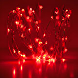 10 METRE BATTERY RED LED LİGHT 10 METRE PİLLİ KIRMIZI LED IŞIK KIRMIZI PİLLİ IŞIK DEKORASYON IŞIĞI