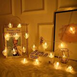 HEART PHOTO CLİP STRİNG LED WARM LİGHT GÜN IŞIĞI PİLLİ KALPLİ MANDAL LED IŞIK 2 METRE GÜN IŞIĞI LED