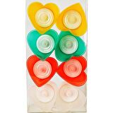 KALPLİ LED IŞIKLI MUM KIRMIZI MUM YEŞİL MUM BEYAZ MUM SARI MUM HEART LED LİGHT COLORS CANDLE 8 ADET