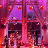 DEKOR DÜĞÜN IŞIKLARI KIRMIZI SALKIM LED IŞIK KALPLİ SALKIM LED IŞIK VIP RED LİGHT KIRMIZI LED IŞIK