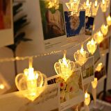 DEKOR DÜĞÜN IŞIKLARI MANDAL PİLLİ KALPLİ GÜN IŞIĞI LED IŞIK LED IŞIK HEART PHOTO CLİP STRİNG LİGHT