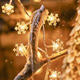 DEKOR DÜĞÜN IŞIKLARI PİLLİ KAR TANESİ MANDAL LED IŞIK SNOW FLAKE PHOTO CLİP GÜN IŞIĞI 2 METRE LED