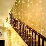 VIP GÜN IŞIĞI SALKIM LED IŞIK 2.50X2 MT. EKLEMELİ 16 DALLI 320 LEDLİ MODLU GÜN IŞIĞI PERDE LED IŞIK
