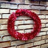 GÜN IŞIĞI LED IŞIKLI GARLAND 5 METRE IŞIKLI PARLAK METALİK KIRMIZI ÇAM DALI IŞIKLI KIRMIZI GARLAND