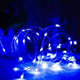 5 METRE SU GEÇİRMEZ MAVİ PİLLİ LED IŞIK SABİT YANAR MİCRO DÖKME LED ULTRA PARLAK CANLI MAVİ IŞIK