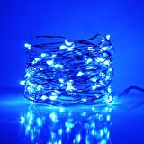 8 METRE MİCRO DÖKME LED ULTRA PARLAK CANLI MAVİ IŞIK SU GEÇİRMEZ MAVİ PİLLİ LED IŞIK SABİT YANAR