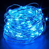 10 METRE SU GEÇİRMEZ PARLAK CANLI MAVİ IŞIK MİCRO DÖKME LED ULTRA  MAVİ PİLLİ LED IŞIK SABİT YANAR