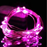 2 METRE PEMBE PİLLİ LED IŞIK CANLI PEMBE IŞIK IP65 SU GEÇİRMEZ SEVGİLİLER GÜNÜNE ÖZEL PEMBE LED IŞIK