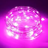 2 METRE PEMBE PİLLİ LED IŞIK CANLI PEMBE IŞIK IP65 SU GEÇİRMEZ SEVGİLİLER GÜNÜNE ÖZEL PEMBE LED IŞIK
