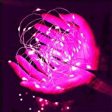 2 METRE PEMBE PİLLİ LED IŞIK CANLI PEMBE IŞIK IP65 SU GEÇİRMEZ SEVGİLİLER GÜNÜNE ÖZEL PEMBE LED IŞIK