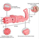 Pembe Çoklu Köpük Atan Köpük Tabancası Bubbles Gun Baloncuk Tabancası Pilli Köpük Makinesi Pink Gun