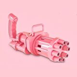 Pembe Çoklu Köpük Atan Köpük Tabancası Bubbles Gun Baloncuk Tabancası Pilli Köpük Makinesi Pink Gun