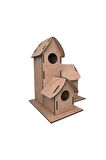 MAKET BOYANABİLİR KUŞ EVİ BOYAMA MAKETİ NATUREL AHŞAP BOYAMA BIRD HOUSE 6 RENK AKRİLİK BOYA FIRÇA