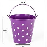 3 ADET SAPLI METAL KOVA PUANTİYELİ KOVA MAVİ KOVA YEŞİL KOVA MOR KOVA 3 PCS VIP DECORATIVE PAİL