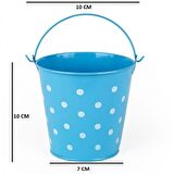 2 PCS VIP DECORATIVE GREEN BLUE PAİL 2 ADET SAPLI METAL KOVA PUANTİYELİ KOVA MAVİ KOVA YEŞİL KOVA