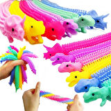 4 ADET DUYUSAL DİNAZORLU STRES OYUNCAĞI UZAYAN BİLEKLİK DINOSAUR SENSORY FİDGET TOY ANTİ STRESS TOYS