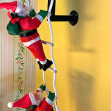 70 CM 2Lİ MERDİVENE TIRMANAN NOEL BABA YILBAŞI SÜSÜ YILBAŞI ÇAM AĞACI SÜSLERİ VİTRİN NOEL SÜSLERİ
