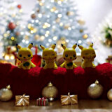 4 ADET PİKACHU POKEMON BİBLO DEKORATİF BİBLO NOEL SÜSLERİ YILBAŞI HEDİYELERİ  VİTRİN DEKOR