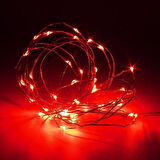 2 METRE KIRMIZI LED IŞIK KIRMIZI YILBAŞI AĞACI IŞIĞI NOEL IŞIĞI KIRMIZI PİLLİ LED IŞIK RED LED LİGHT
