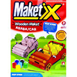 MAKET BOYANABİLİR AHŞAP ARABA MAKETİ 6 RENK AKRİLİK BOYA AHŞAP ARABA EĞİTİCİ OYUNCAK AHŞAP BOYAMA