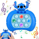 YÜKSEK KALİTE MAVİ STITCH POPİT YENİ NESİL POPİT OYUNCAK POPİT SESLİ RENKLİ LED IŞIKLI POPİT OYUNU