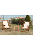 Monaco Şezlong Set: 2 Katlanır Şezlong Şezlong Uyumlu Sehpa