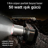 Gold Kama GK801 LED Kafa Feneri - 50W CREE LED, Şarjlı ve Su Geçirmez