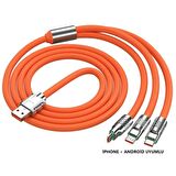 3in1 Süperhızlı 120w 6a Şarj Kablosu Type-c--micro Usb--lightning