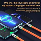 3in1 Süperhızlı 120w 6a Şarj Kablosu Type-c--micro Usb--lightning
