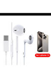 iPhone 15 için C tipi kablolu kulaklık Pro Max In-Ear Sumsung Onepuls Xiaomi Redmi için Mic