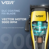 Profesyonel Şarjlı Saç Kesme Makinesi - 9000 RPM Motor, DLC Kaplama Bıçak, LED Ekran