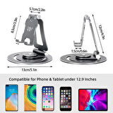 360° Döner ve Katlanabilir Alüminyum Telefon & Tablet Standı
