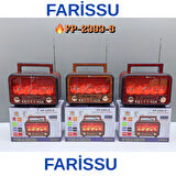 FP-2393S Retro Tasarımlı Alev Işıklı Bluetooth Hoparlör – Güneş Enerjili, Radyo, USB, TF Kart Destekli