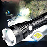 Gold Orion OR-A72 Alüminyum Alaşımlı El Feneri – 100W Güç, 3000 Lümen, 1500 Metre Menzil metal fener hediye