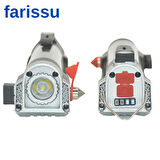 Çok Fonksiyonlu Oto Acil Durum El Feneri - COB LED, Güneş Enerjili, Cam Kırıcı & Kemer Kesici