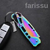 Alaska Gökkuşağı Renkli Çok Amaçlı Katlanır Çakı - Paslanmaz Çelik, Keskin ve Taşınabilir