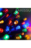RGB Peri LED Işık Zinciri - 5 Metre Fişli, Buton Kontrollü - Çok Renkli Dekorasyon