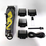 WAER Profesyonel Şarjlı Saç Sakal Tıraş Makinesi - WA-0191 Altın Ejderha Tasarımlı