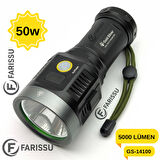Gold Silver GS-14100 50W 5000 Lümen Profesyonel Şarjlı El Feneri