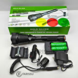 GOLD SILVER GS-2800 Profesyonel Şarj Edilebilir El Feneri ve Tüfek Feneri