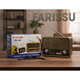 BK-340 Solar Şarjlı Retro Görünümlü AM/FM/SW 3 Bant Dünya Radyosu ve MP3 Çalar - Kahve/Bronz