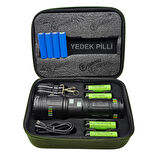 OR-G601 200W Lazer LED El Feneri + Yedek Pil Seti - Powerbank Özellikli Profesyonel Avcı Paketi