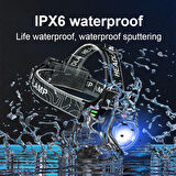 Ultra Güçlü 30W LED Sensörlü Kafa Lambası - 3000 Lümen, Dijital Şarj Göstergeli, Type-C Şarjlı