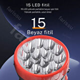 Gold Kama Uzun Mesafeli 15 Ledli Şarjlı El Feneri GK7775 - Kamp, Avcı, Balıkçı Feneri, Çadır Lambası