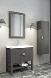 HELEN 80 CM BANYO DOLABI ANTRASİT - BOY DOLAP DAHİL 