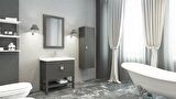 HELEN 80 CM BANYO DOLABI ANTRASİT - BOY DOLAP DAHİL 