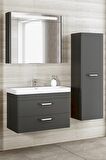 MARİA 80 CM BANYO DOLABI  ANTRASİT - BOY DOLAP DAHİL