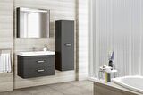 MARİA 80 CM BANYO DOLABI  ANTRASİT - BOY DOLAP DAHİL